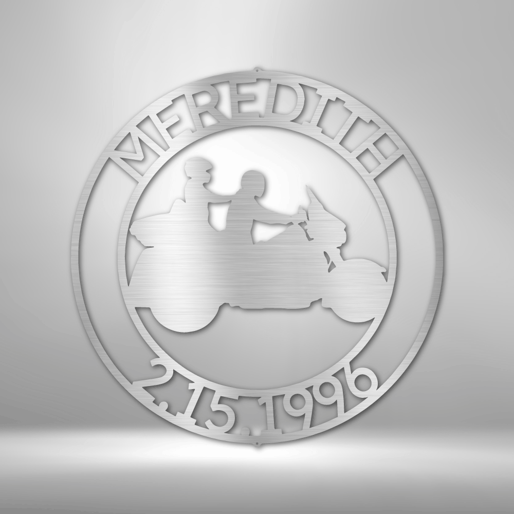 Trike Couple Motorcycle Personalized Steel Sign - Throttle Society